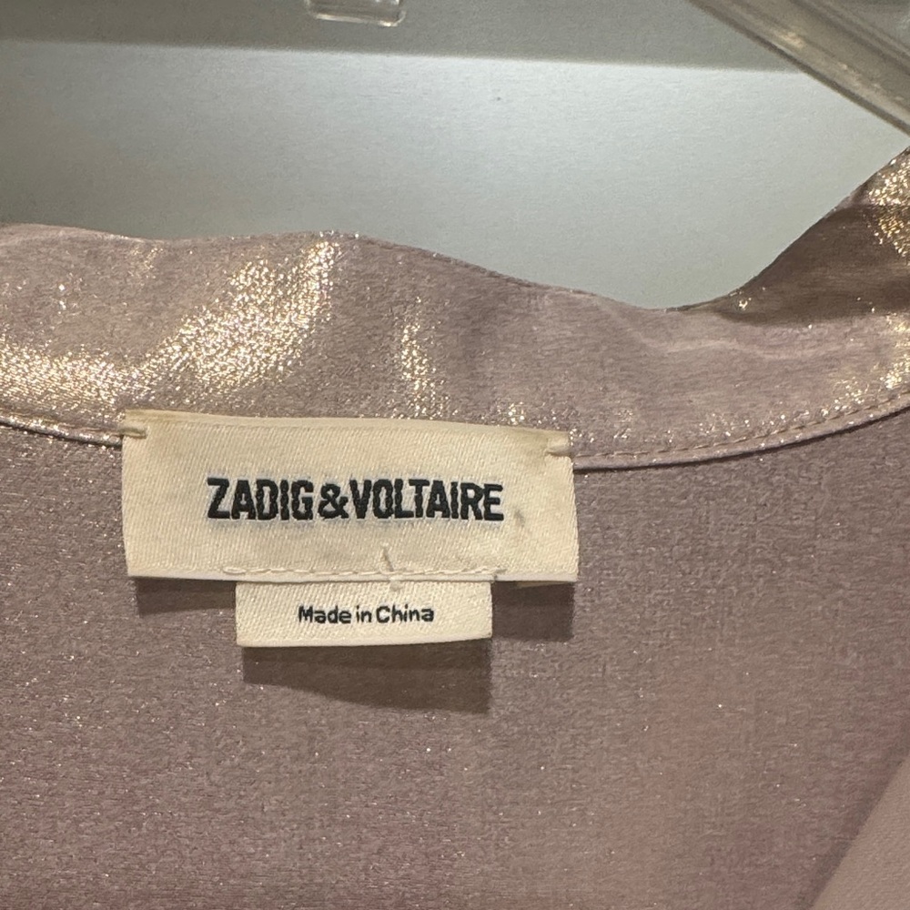 Zadig & Voltaire Metallic Lilac Top